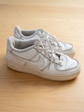 Nike Air Force 1 Triple White Leather Sneakers Youth